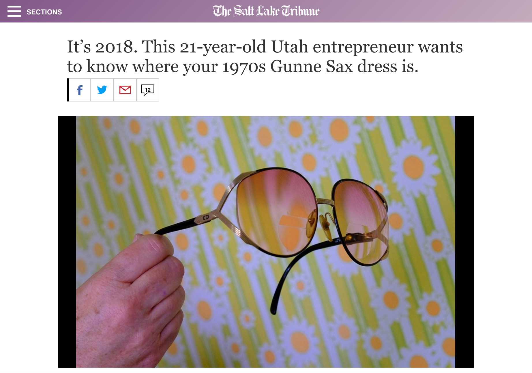 The Salt Lake Tribune: It’s 2018. This 21-year-old Utah entrepreneur wants to know where your 1970s Gunne Sax dress is.